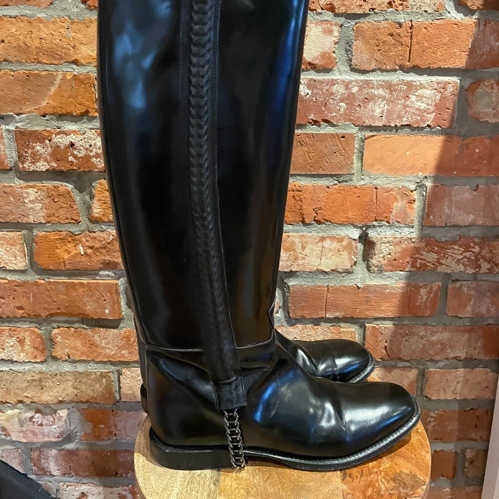 Givenchy black leather riding boots, size 10